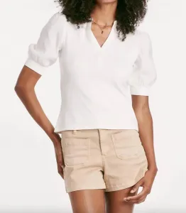 Футболка-поло Eliza с пышными рукавами, белая Another Love