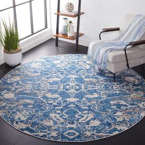 Ковер SAFAVIEH, 201 x 201 см, Shivan Collection Round Blue/Ivory SHV146M Contemporary Non-Shedding