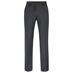 Брюки прямого кроя из шерстяной саржи BOSS, темно-серый