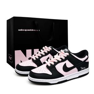 Nike Кроссовки для скейтбординга Dunk унисекс, низкие, черные/белые/розовые