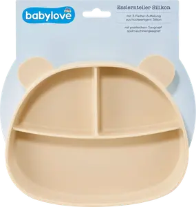 Силиконовая тарелка бежевая 1 шт. babylove