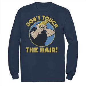 Мужская футболка с длинными рукавами и рисунком Cartoon Network Johnny Bravo Don't Touch The Hair Badge Licensed Character