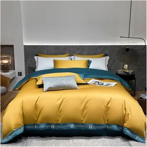 ZOCWJK Комплект постельного белья хлопковый с вышивкой 400TC Giallo-Full Giallo