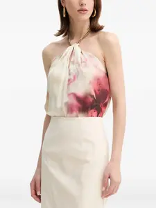 Топ с цветочным принтом и цепочкой Marciano, кремовый