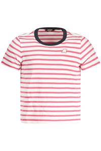 Футболка детская K-Way хлопковая в полоску, белый/красный