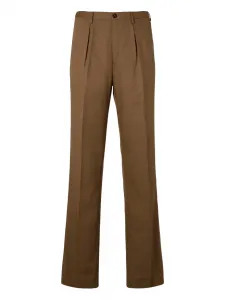 Брюки со складками slowear, коричневый