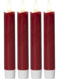 Novaliv Светодиодные свечи-конусы Novaliv с таймером, красные, 4 штуки, для использования в помещении, 6 часов горения - настоящий красный