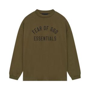 Футболка Fear of God Essentials Jersey Long-Sleeve Tee Olive, зеленый