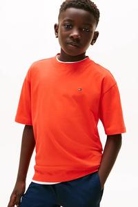 Детская хлопковая футболка Tommy Hilfiger, оранжевый