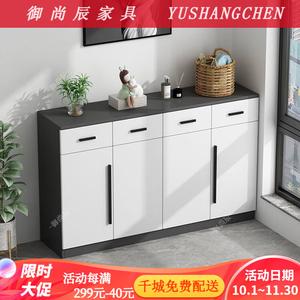 Yu Shangchen Комод 90х40х90 см для балкона из массива дерева, 2 двери и 2 ящика, корпус темно-серый, дверцы белые