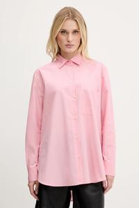 Хлопковая рубашка Hugo, розовый