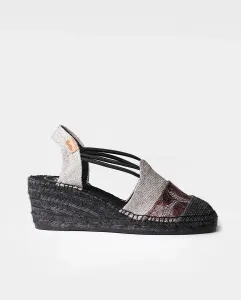 Женские эспадрильи на танкетке из принтованной ткани с резинками Toni Pons, черный