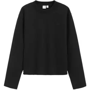 Толстовка женская с вышитым логотипом, утепленная флисом, универсальная GAP, черный