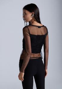 Топ с длинными рукавами Even&Odd, черный