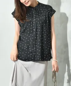Блузка из атласа в горошек Interplanet, цвет Dot Black
