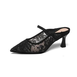 Мюли женские с закрытым носком женские Golden Silk Rabbit, черный