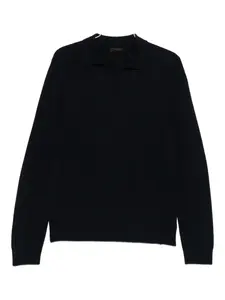 Свитер с воротником поло Incotex, черный