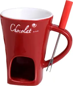 Кружка для шоколадного фондю, 130 мл, керамическая кружка для шоколадного фондю, кофе с вилками, плавильная кружка для шоколада, сыра, масла, легко моется, универсальная плавильная кружка Bremen