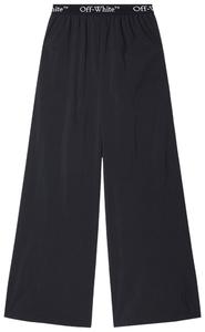 Брюки Off-White Logo Band Nylon Pants 'Black', черный