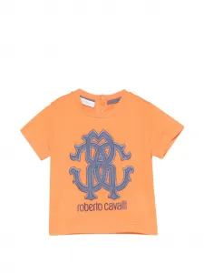 Вышитая футболка Roberto Cavalli Junior, оранжевый