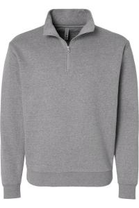 Флисовый свитер-унисекс Next Level с застежкой-молнией на четверть оборота, цвет heather grey