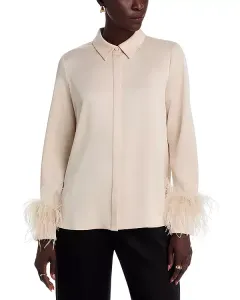 Блузка Luna из атласного крепа с открытой спиной Ungaro, бежевый