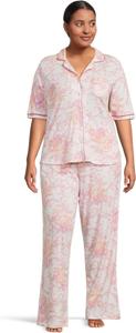 Пижама Karen Neuburger Plus Size Romantic Fields Elbow Sleeve Pajama Set with Lace, цвет Regal Floral