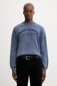 Хлопковый свитер Guess Originals, темно-синий