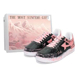 XTEP Кроссовки для скейтбординга Air Force One с антискользящей амортизацией, женские, черно-розовые