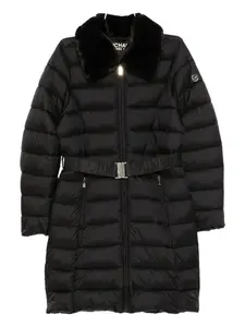 Стеганое пальто с декоративной нашивкой-логотипом Michael Kors, черный