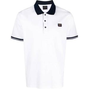 Поло с логотипом на заплатке Paul & Shark, белый