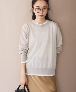 Осенний полупрозрачный трикотажный свитер с круглым вырезом Coen, цвет Lt.Gray