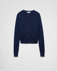 Кардиган из переработанного кашемира Prada, темно-синий