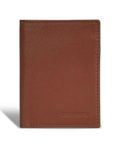 Мужской кожаный вертикальный тонкий кошелек из коллекции Onyx CHAMPS, коричневый