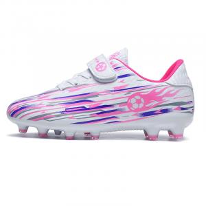 Низкие футбольные бутсы с амортизацией от ударов, износостойкие, дышащие, нескользящие, детские Cotton Gene, белый/красный/персиковый