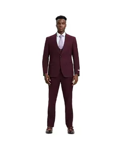 Большой и высокий костюм Hybrid-Fit из 3 предметов: пиджак, жилет и брюки Stacy Adams, синий