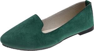 Женские балетки Canbebig, повседневные с заостренным носком, без шнурков, легкие и удобные, для прогулок на улице, рабочие лоферы, осенние модные туфли, Green