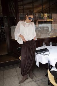 Юбка NA-KD BALLOON HEM MIDI, Brown