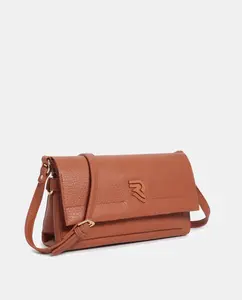Кросс-боди с клапаном и гравировкой Robert Pietri, коричневый