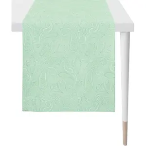 Дорожка для стола 3313 Uni-Basic жаккардовая ткань Apelt, бирюзовый