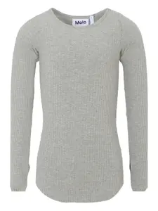 Ребристый топ с длинными рукавами Molo, серый