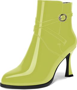 Женские вечерние ботильоны MOVINSTEPS с блестящей пряжкой, застежкой на щиколотке, круглым носком, сексуальными туфлями-лодочками на шпильке, высота каблука 3,3 дюйма