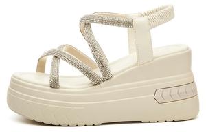 Стильная босоножка на каблуке 9 см женская DAPHNE, экрю