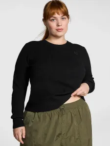 Университетский вязаный свитер с круглым вырезом Pink, черный