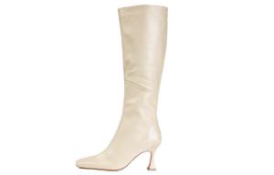 Сапоги женские до колена ванильного цвета Tony Bianco