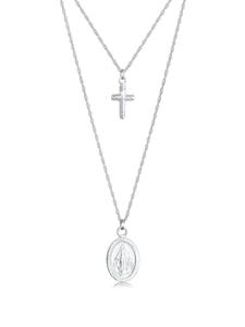 Elli Колье с крестом из серебра 925 пробы, изображением Девы Марии в серебре
