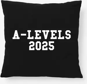 Подушка Huuraa A-Levels 2025 в подарок к выпускному в Великобритании, 40x40 см, с наполнителем из черного хлопка, украшение для выпускного в Великобритании, 2025 Hellweg Druckerei