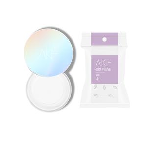 Лёгкая, полупрозрачная, матирующая рассыпчатая пудра 10г AKF, transparent color (upgraded) + cleansing pad