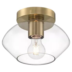 Современный потолочный светильник Gustin, полувстраиваемый, 8 3/4 дюйма, латунный, прозрачное стекло, для спальни, кухни, гостиной Possini Euro Design, gold
