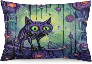 MaSiledy Декоративная наволочка на молнии с праздничным принтом паука и кота для Хэллоуина Pattern